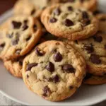 Chocolate chip cookies made without brown sugar on a baking sheet