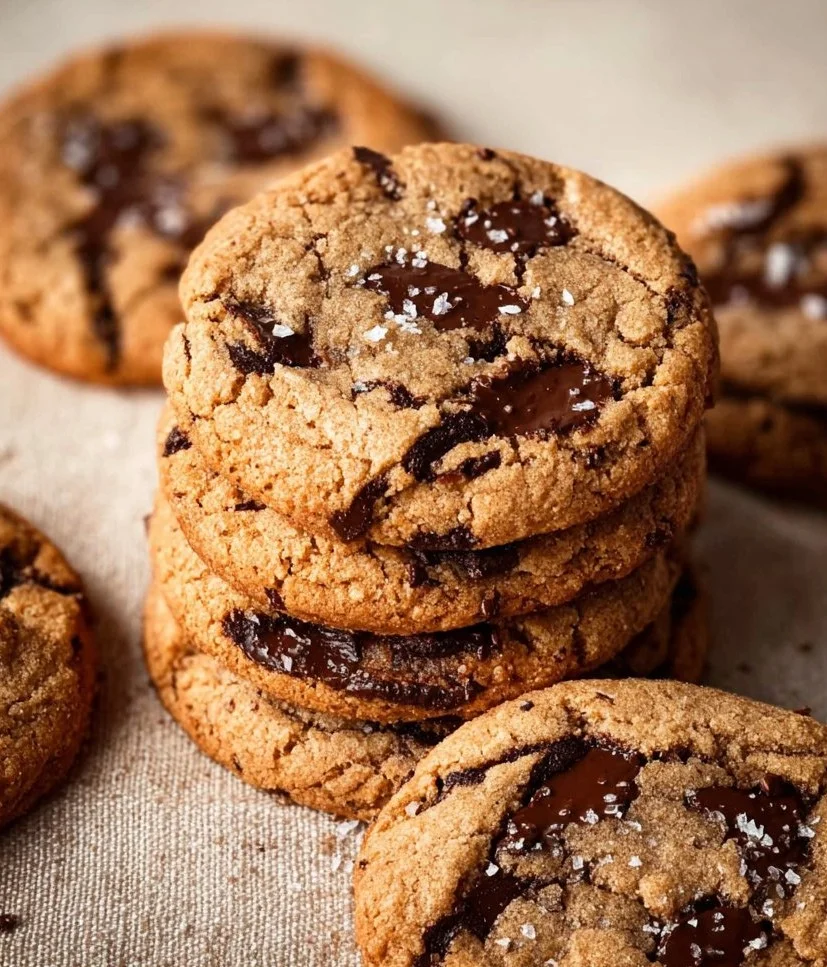 Delicious chocolate chip tahini cookies fresh from the oven