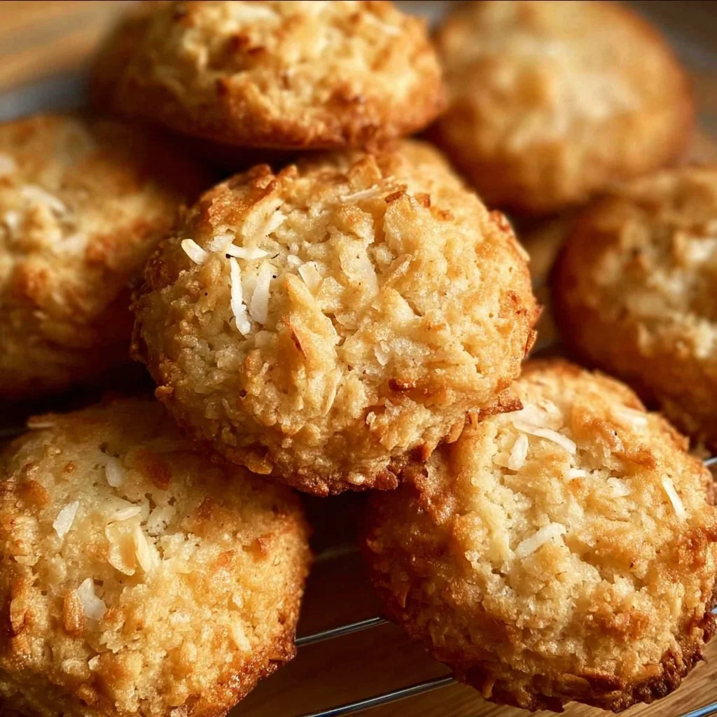 Delicious homemade coconut cookies on a plate
