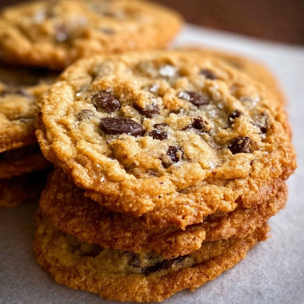 Homemade Cowboy Cookies with chocolate chips and nuts on a baking tray
