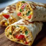 Crispy Chicken Bell Pepper Ranch Burritos ready to serve