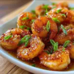 Honey Garlic Shrimp Bites served on a platter with garnish