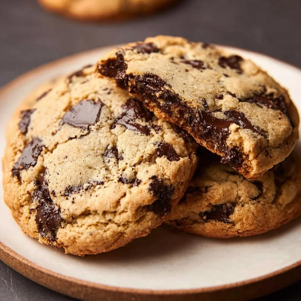 Delicious Jacques Torres chocolate chip cookies with a crispy edge and gooey center.