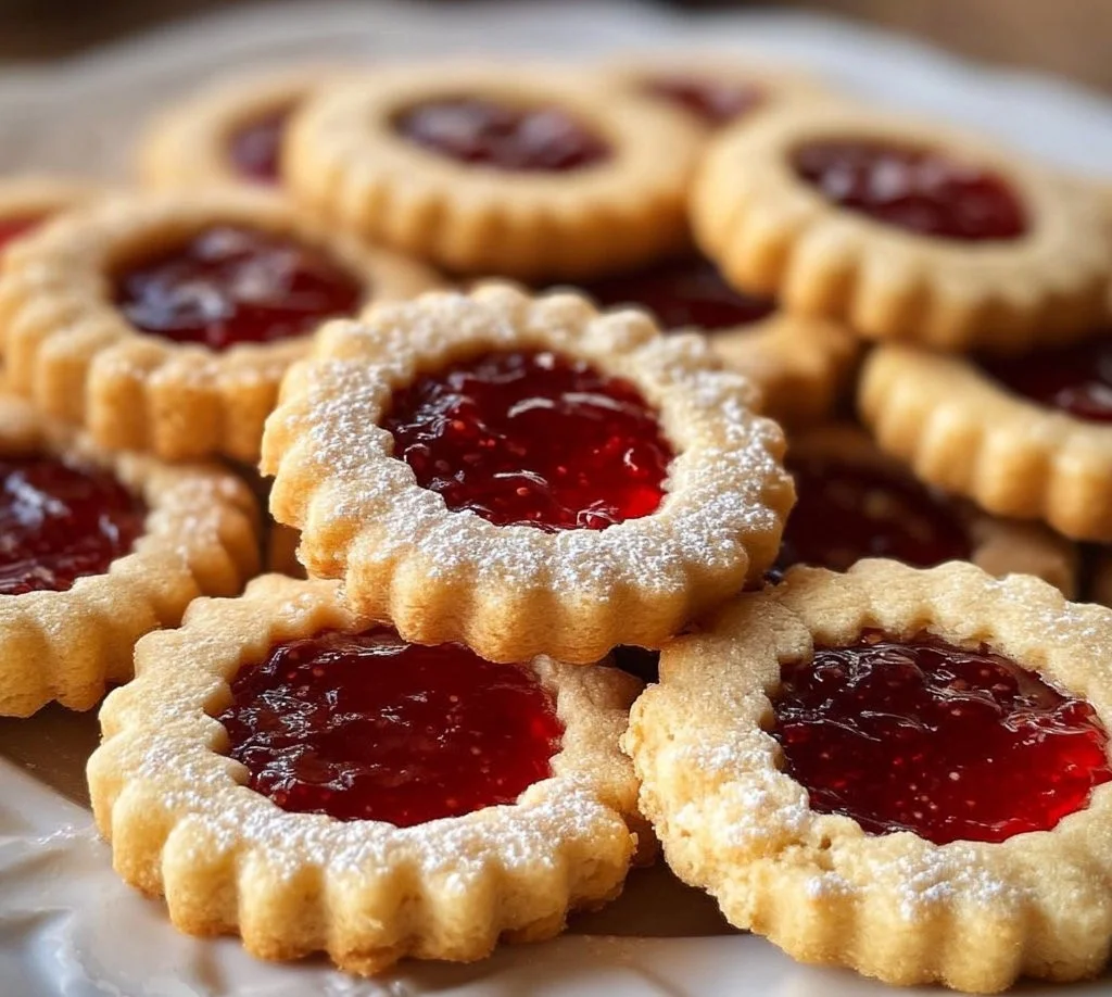 Delicious homemade Linzer Cookies filled with jam and dusted with powdered sugar