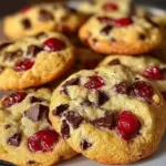 Delicious maraschino cherry chocolate chip cookies fresh from the oven