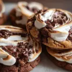 Delicious Marshmallow Chocolate Cookies with gooey marshmallow filling