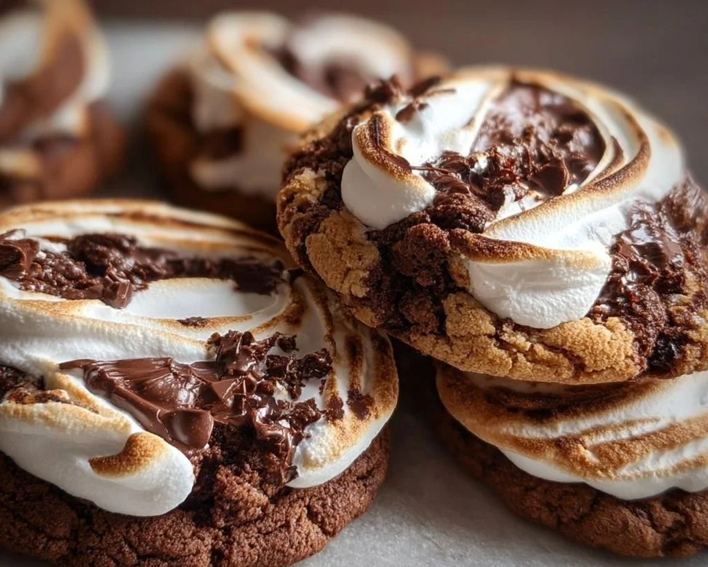 Delicious Marshmallow Chocolate Cookies with gooey marshmallow filling