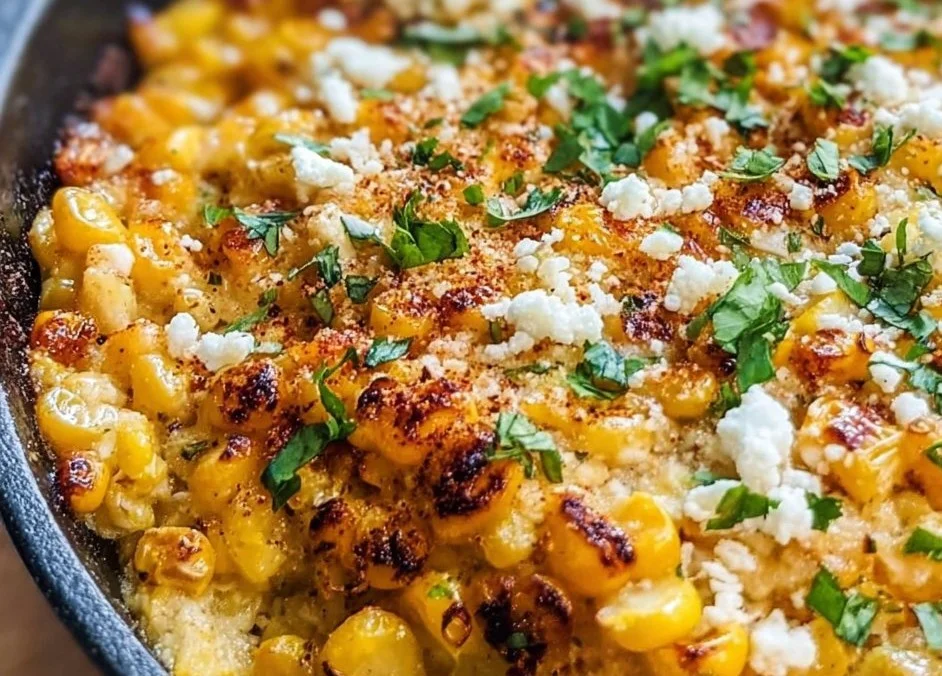 Delicious Mexican Street Corn Casserole served in a dish