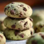 Delicious mint chocolate cookies on a plate, perfect for a sweet treat.