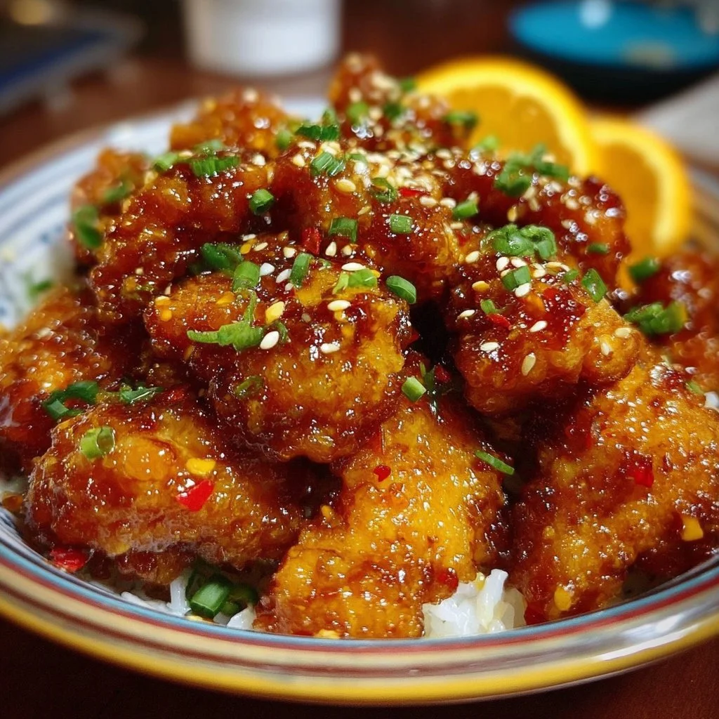 Delicious orange chicken cooked in a crockpot