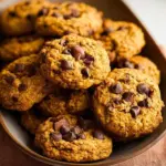 Pumpkin Chocolate Chip Oatmeal Cookies fresh out of the oven