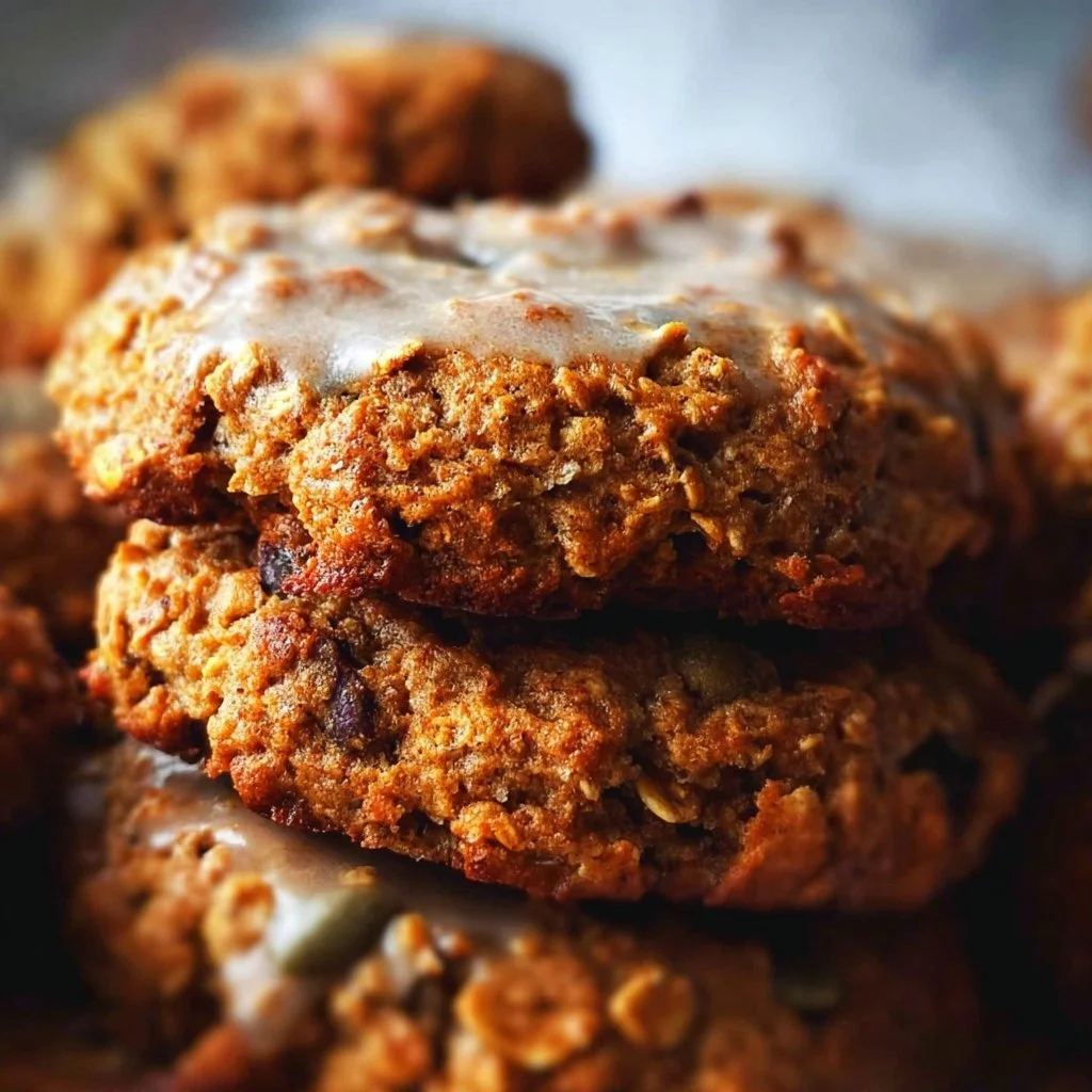 Delicious Pumpkin Oatmeal Cookies arranged on a plate