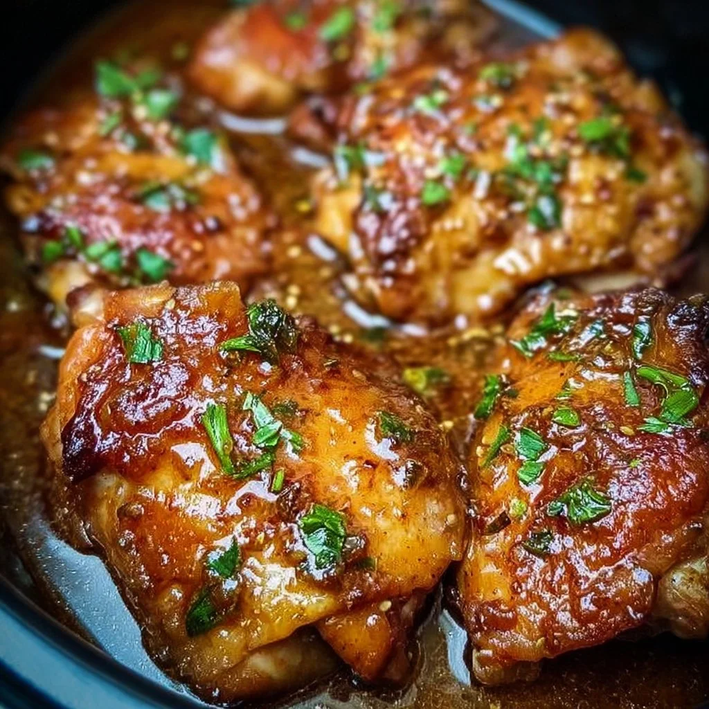 Slow Cooker Brown Sugar Garlic Chicken served with rice and vegetables
