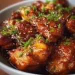 Slow Cooker Honey Garlic Chicken served on a plate with rice and vegetables