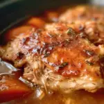 Sweet Baby Ray's Crockpot Chicken served in a bowl with sides.