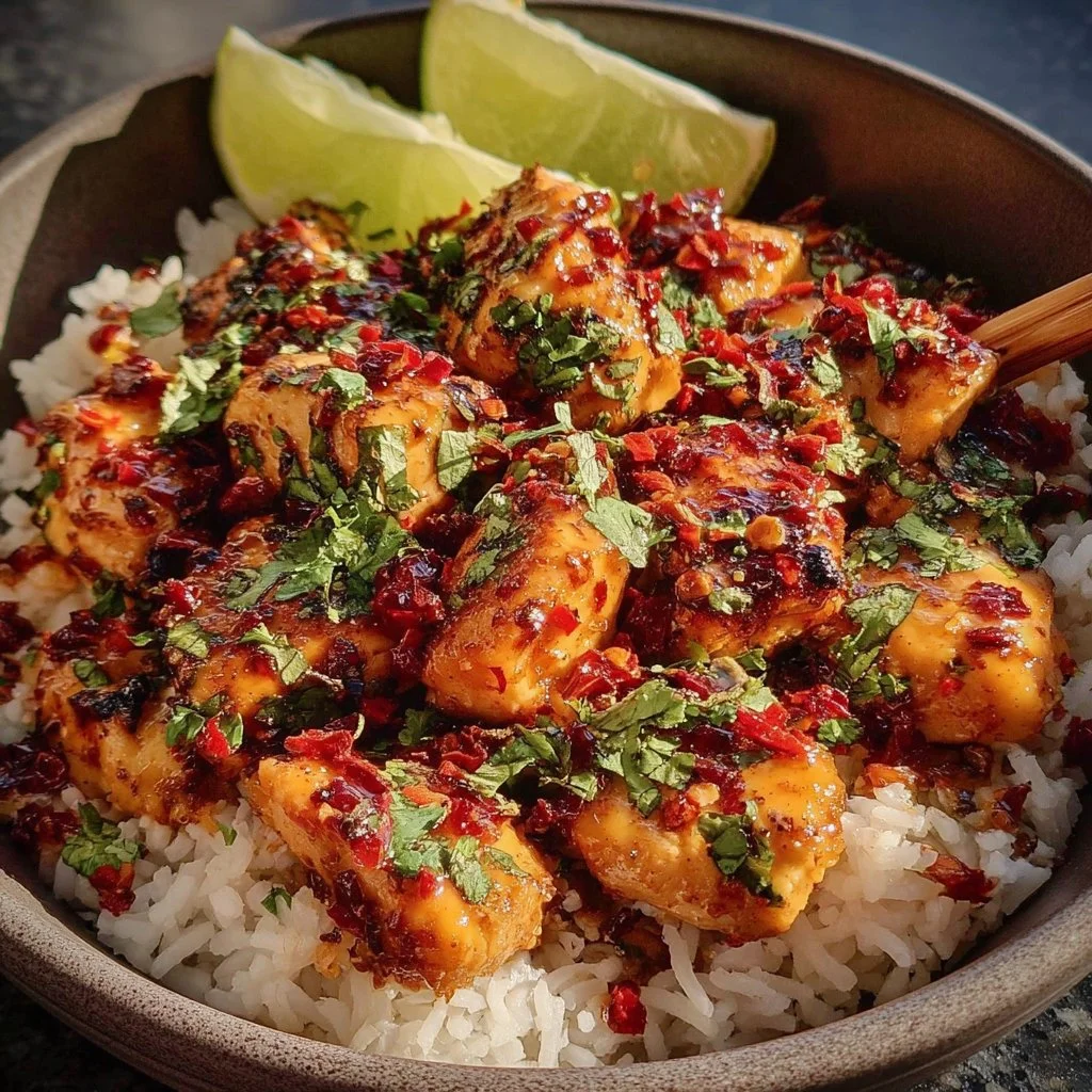 Sweet Chili Chicken Bowl with Coconut Lime Sauce