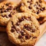 Batch of freshly baked toffee chocolate chip cookies on a cooling rack.