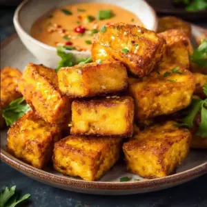Crispy tofu prepared in an air fryer for a quick and healthy meal