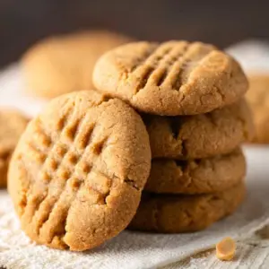 Three ingredient peanut butter cookies baked to perfection