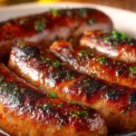 Air fried Italian sausage served with herbs and spices