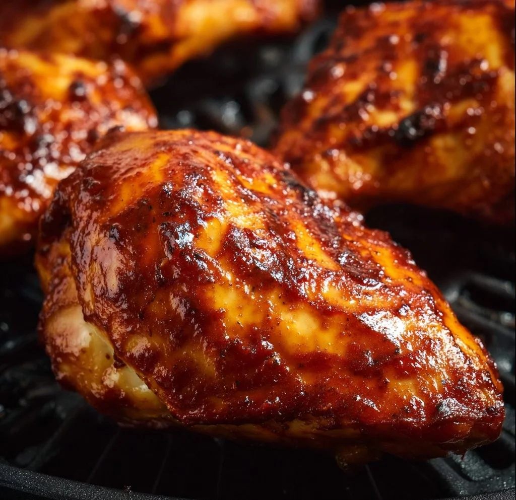 Air Fryer BBQ Chicken cooked to perfection in 20 minutes