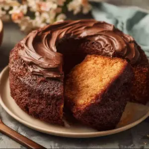 Deliciously baked Air Fryer Cake displayed on a plate