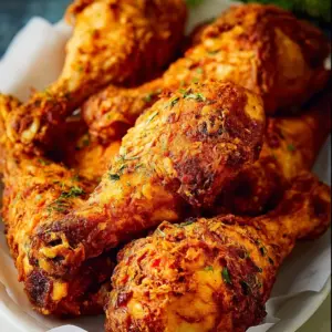 Crispy Air Fryer Chicken Drumsticks ready to eat