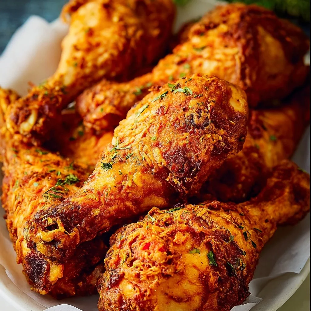 Crispy Air Fryer Chicken Drumsticks ready to eat