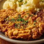 Crispy Air Fryer Chicken Fried Steak served with creamy gravy