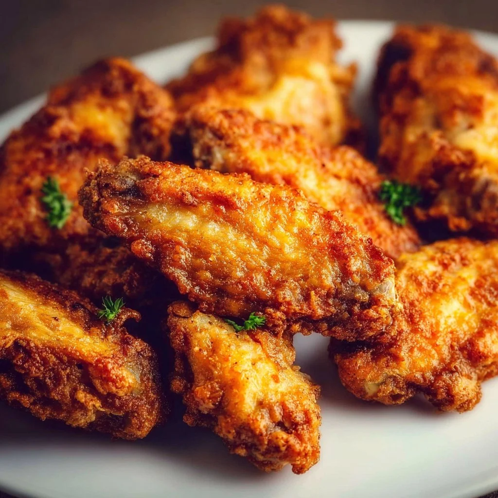Crispy air fryer chicken wings served with dipping sauce