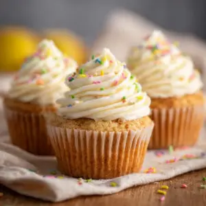 Delicious air fryer cupcakes ready to serve on a plate