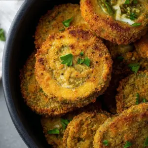 Crispy air fryer fried green tomatoes served on a plate