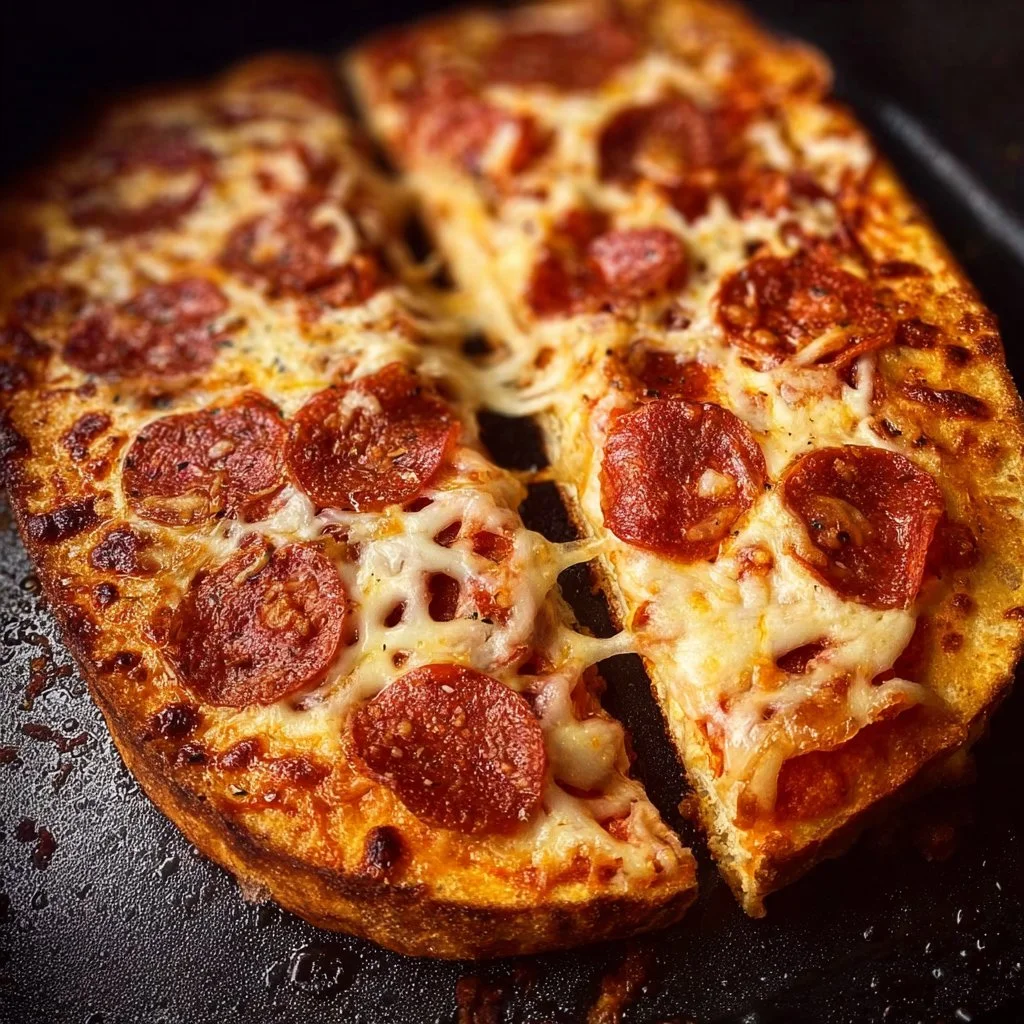 Deliciously cooked air fryer frozen pizza served with toppings.