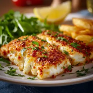 Air Fryer Haddock served with vegetables on a plate