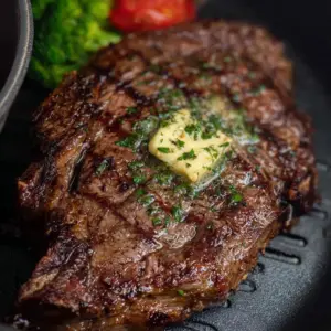 Delicious air fryer ribeye steak cooked to perfection