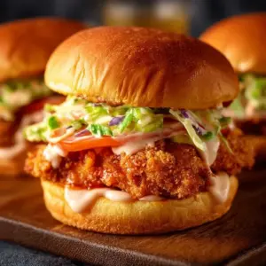 Crispy Air Fryer Spicy Chicken Sandwich with lettuce and sauce