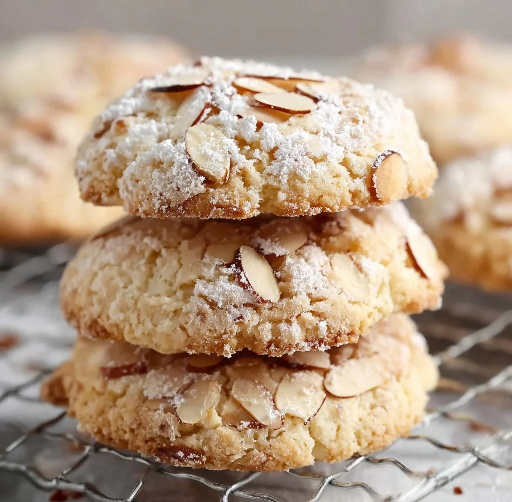 Delicious almond paste cookies on a plate, perfect for dessert or snacks.