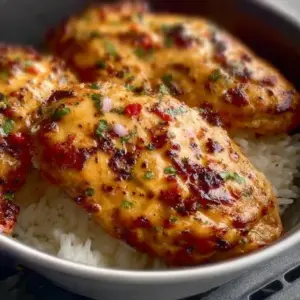 Crispy Bang Bang Air Fryer Chicken garnished with green onions