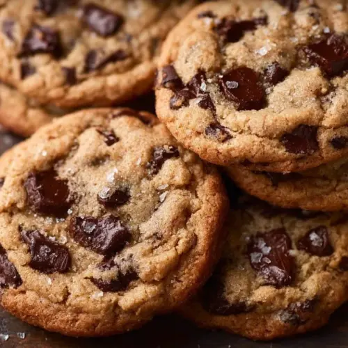 Freshly baked chocolate chip cookies on a cooling rack.