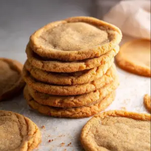 Freshly baked Brown Butter Sugar Cookies on a cooling rack.