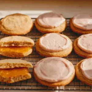 Delicious Brown Sugar Pop Tart Cookies displayed on a wooden plate