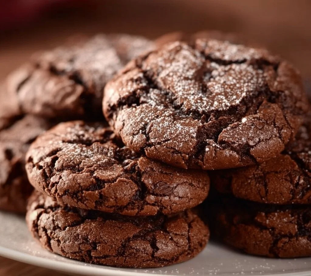 Delicious chocolate cake mix cookies with chocolate frosting on top.
