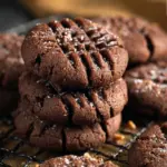 Delicious homemade chocolate peanut butter cookies on a plate