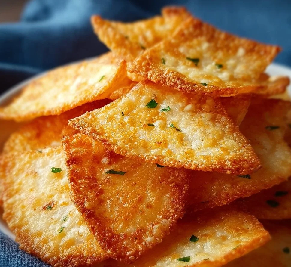 Cottage cheese chips in a bowl, a healthy snack alternative.