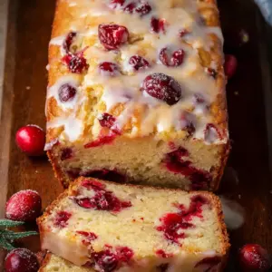 Cranberry Orange Loaf baked with fresh cranberries and orange zest