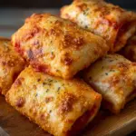 Crispy pizza rolls made in an air fryer, ideal for snacks and appetizers.