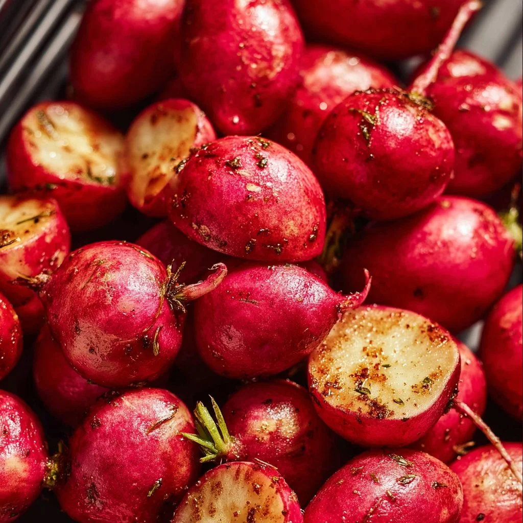 Delicious air fryer radishes served as a healthy side dish