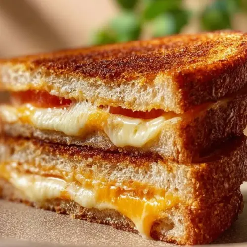 Crispy air fryer grilled cheese sandwich with golden brown crust