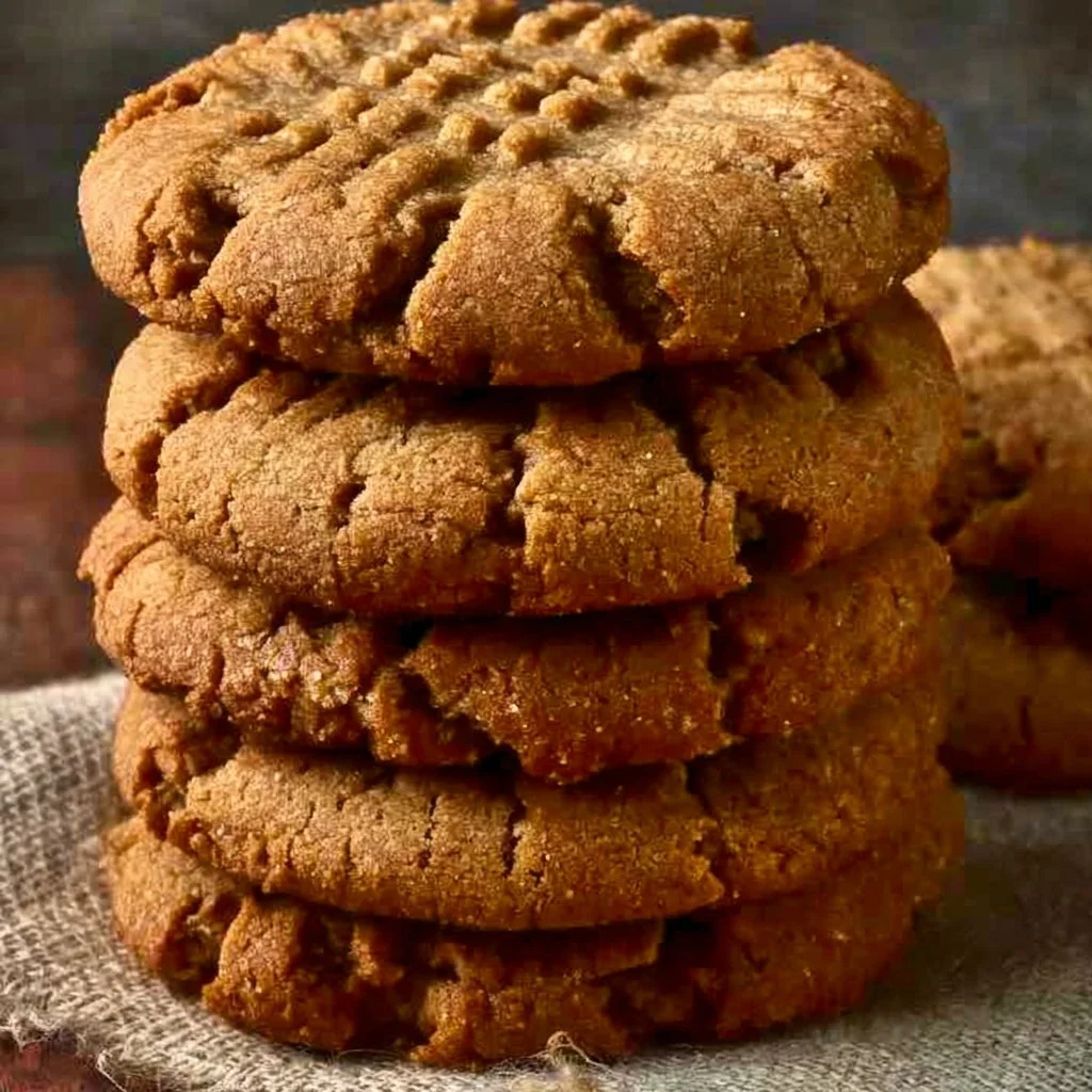 Easy keto low-carb peanut butter cookies on a plate