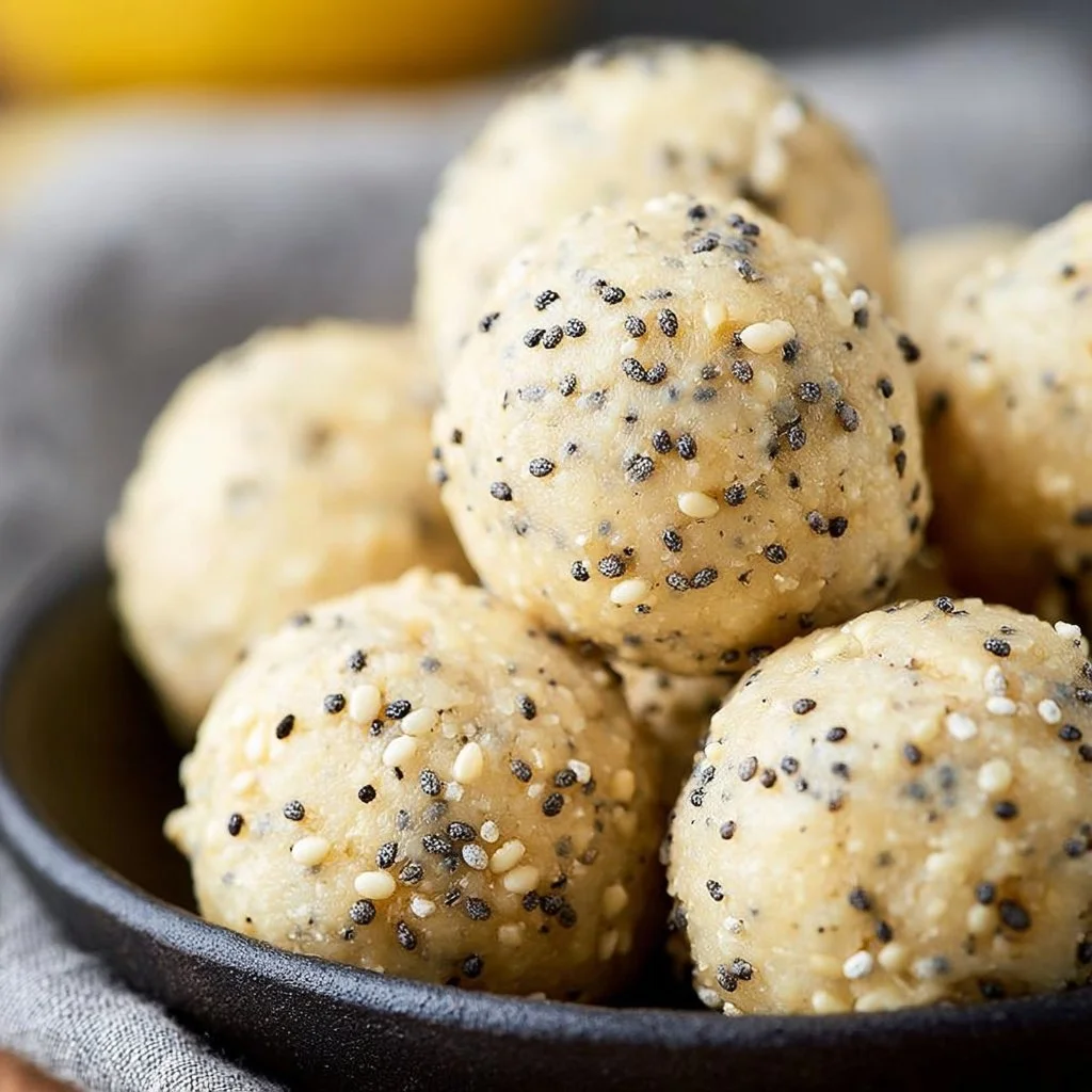 Easy lemon poppyseed protein balls recipe for healthy snacking